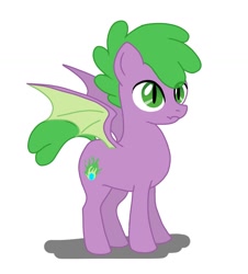 Size: 1080x1196 | Tagged: safe, artist:namaenonaipony, imported from derpibooru, spike, dracony, dragon, hybrid, pony, male, ponified, ponified spike, simple background, solo, species swap, stallion, vector, white background, winged spike, wings