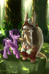 Size: 2400x3600 | Tagged: safe, artist:darksly, imported from derpibooru, oc, oc only, pegasus, pony, forest, made in abyss, nanachi