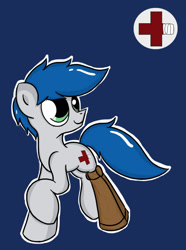 Size: 1080x1454 | Tagged: safe, artist:vanguardguy, imported from derpibooru, oc, oc only, oc:health care, earth pony, pony, cutie mark, earth pony oc, looking back, male, solo