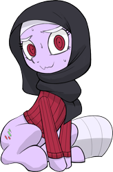 Size: 787x1200 | Tagged: safe, artist:tehwatever, imported from derpibooru, oc, oc only, earth pony, pony, derpibooru community collaboration, 2021 community collab, hijab, simple background, solo, transparent background