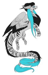 Size: 1024x1582 | Tagged: safe, artist:minelvi, imported from derpibooru, oc, oc only, oc:lunelaya, draconequus, draconequified, female, simple background, solo, species swap, transparent background