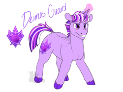 Size: 800x600 | Tagged: safe, artist:arexstar, imported from derpibooru, oc, oc only, oc:deimos guard, pony, unicorn, colt, magic, male, offspring, parent:flash sentry, parent:twilight sparkle, parents:flashlight, simple background, solo, white background