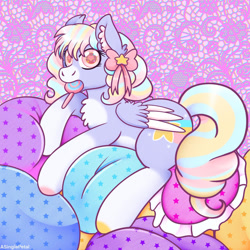 Size: 1024x1024 | Tagged: safe, artist:asinglepetal, imported from derpibooru, oc, oc only, pegasus, pony, abstract background, comfy, soft color, solo