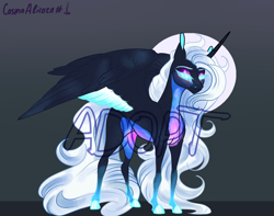 Size: 3561x2799 | Tagged: safe, artist:luna dave, imported from derpibooru, oc, oc only, alicorn, pony, adoptable, advertisement, ethereal mane, female, mare, realistic horse legs, solo, starry mane