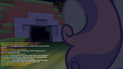 Size: 1246x701 | Tagged: safe, artist:jan, edit, imported from derpibooru, sweetie belle, don't mine at night, cave, haiku, implied button mash, implied diamond tiara, implied kettle corn, implied skeedaddle, minecraft, text