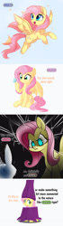 Size: 1016x3608 | Tagged: safe, artist:aureai, artist:cyanlightning, artist:moonbrony, artist:renokim, edit, editor:fluttershyisnot adoormat, imported from derpibooru, angel bunny, fluttershy, butterfly, pegasus, pony, fluttertree, flying, meme, pokémon, stare, the stare