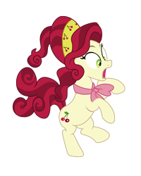 Size: 2120x2645 | Tagged: safe, artist:third uncle, artist:three uncle, imported from derpibooru, cherry jubilee, earth pony, pony, party pooped, cherry, female, food, mare, neckerchief, open mouth, simple background, surprised, transparent background, vector