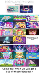 Size: 1920x3600 | Tagged: safe, edit, imported from derpibooru, screencap, adagio dazzle, alizarin bubblegum, applejack, celery stalk, dj pon-3, fluttershy, pinkie pie, princess thunder guts, rainbow dash, rarity, sci-twi, sunset shimmer, twilight sparkle, vinyl scratch, butterfly, dog, dolphin, accountibilibuddies, camping must-haves, cheer you on, coinky-dink world, costume conundrum, do it for the ponygram!, eqg summertime shorts, equestria girls, equestria girls series, festival filters, festival looks, find the magic, five lines you need to stand in, good vibes, how to backstage, i'm on a yacht, inclement leather, let it rain, lost and pound, run to break free, sock it to me, the last drop, the road less scheduled, tip toppings, wake up!, spoiler:choose your own ending (season 2), spoiler:eqg series (season 2), balloon, clothes, discovery family logo, flower, gem, high res, humane five, humane seven, humane six, microphone, music festival outfit, pajamas, question, rain, rainbow, siren gem, text, title card, youtube thumbnail