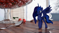 Size: 1920x1080 | Tagged: safe, artist:thelunagames, imported from derpibooru, princess luna, alicorn, pony, 3d, caption, cinema4d, image macro, solo, text