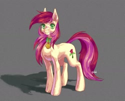 Size: 1920x1555 | Tagged: safe, artist:glokch, imported from derpibooru, roseluck, pony, collar, commissioner:doom9454, pet tag, pony pet, rosepet, solo