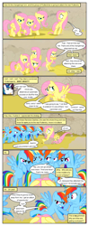 Size: 612x1552 | Tagged: safe, artist:newbiespud, edit, edited screencap, imported from derpibooru, screencap, fluttershy, rainbow dash, shining armor, pegasus, pony, unicorn, comic:friendship is dragons, a canterlot wedding, ball of violence, comic, dialogue, disguise, disguised changeling, edt, eyelashes, female, male, mare, multeity, rearing, scowl, screencap comic, smiling, smirk, stallion