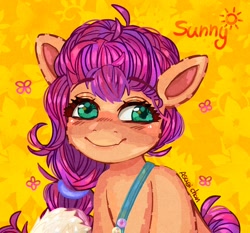 Size: 1682x1567 | Tagged: safe, artist:asagiichann, imported from derpibooru, sunny starscout, earth pony, pony, female, g5, mare, smiling, solo
