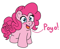 Size: 1243x1008 | Tagged: safe, artist:doodledonutart, imported from derpibooru, pinkie pie, earth pony, pony, chibi, chibi pony, cute, diapinkes, female, kirby (series), mare, poyo, simple background, solo, transparent background