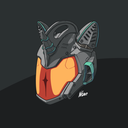 Size: 3000x3000 | Tagged: safe, artist:hotkoin, imported from derpibooru, oc, oc:aquaria lance, pony, unicorn, armor, helmet, high res, power armor, solo, visor