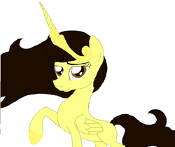 Size: 1024x862 | Tagged: safe, artist:zombietator, imported from derpibooru, oc, oc only, alicorn, pony, alicorn oc, eyelashes, female, horn, mare, raised hoof, simple background, smiling, solo, white background, wings