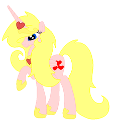 Size: 584x638 | Tagged: safe, artist:zombietator, imported from derpibooru, oc, oc only, oc:claire, alicorn, pony, alicorn oc, eyelashes, female, heart, horn, mare, simple background, solo, white background, wings