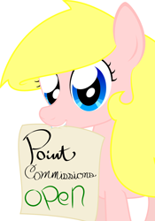 Size: 1220x1742 | Tagged: safe, artist:zombietator, imported from derpibooru, oc, oc only, oc:claire, pegasus, pony, eyelashes, female, mare, mouth hold, pegasus oc, sign, simple background, white background