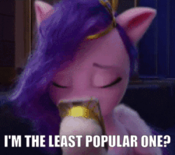 Size: 376x334 | Tagged: safe, edit, edited screencap, imported from derpibooru, screencap, pipp petals, spoiler:my little pony: a new generation, 3d, animated, g5, gif, my little pony: a new generation, phone, poll
