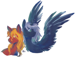 Size: 3312x2492 | Tagged: safe, artist:moontwinkle, imported from derpibooru, oc, oc only, oc:quantum flash, oc:steel prism, alicorn, unicorn, alicorn oc, headshot commission, high res, horn, simple background, transparent background, wings
