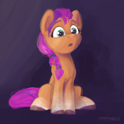 Size: 2048x2048 | Tagged: safe, artist:pfeffaroo, imported from derpibooru, sunny starscout, earth pony, pony, g5, high res, my little pony: a new generation, open mouth, sitting, solo