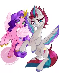 Size: 458x572 | Tagged: safe, artist:preservedplumbo, imported from derpibooru, pipp petals, zipp storm, pegasus, pony, spoiler:my little pony: a new generation, adorapipp, adorazipp, cute, duo, female, g5, my little pony: a new generation, royal sisters (g5), siblings, simple background, sisters, white background