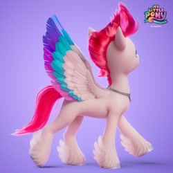 Size: 1080x1080 | Tagged: safe, artist:jonatancatalan, imported from derpibooru, zipp storm, pegasus, pony, feathered fetlocks, g5, jewelry, my little pony: a new generation, necklace, simple background, solo, spread wings, wings