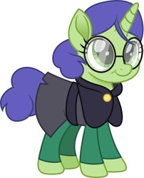 Size: 1212x1500 | Tagged: safe, artist:cloudy glow, imported from derpibooru, pony, unicorn, my little pony: the movie, clothes, female, filly, glasses, movie accurate, plant track, ponified, school uniform, simple background, solo, the owl house, white background, willow park, witch, witch pony