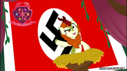 Size: 1280x720 | Tagged: safe, edit, imported from ponybooru, autumn blaze, kirin, flag, nazi, swastika