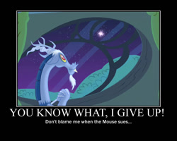 Size: 750x600 | Tagged: safe, artist:crossoverprincess, edit, edited screencap, imported from derpibooru, screencap, discord, draconequus, season 4, three's a crowd, blue flu, cute, discute, male, motivational poster, solo, stars