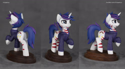 Size: 3352x1853 | Tagged: safe, artist:h1ppezz, imported from derpibooru, oc, oc only, oc:spectrum veil, hybrid, pony, zony, figurine, irl, male, photo, solo