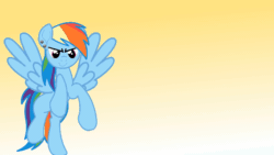 Size: 640x360 | Tagged: safe, artist:jrpsartdesk, imported from derpibooru, rainbow dash, earth pony, pegasus, pony, animated, female, flying, mare, shocked
