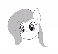 Size: 2129x1953 | Tagged: safe, artist:flutterfigle, imported from derpibooru, fluttershy, pegasus, pony, bust, monochrome, simple background, solo, white background