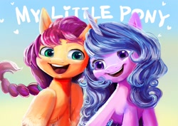 Size: 1754x1240 | Tagged: safe, artist:770nanao15, imported from derpibooru, izzy moonbow, sunny starscout, duo, g5