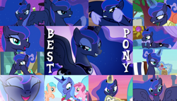 Size: 1570x900 | Tagged: safe, artist:iceflower99, imported from derpibooru, screencap, princess luna, a canterlot wedding, a royal problem, between dark and dawn, do princesses dream of magic sheep, friendship is magic, luna eclipsed, to where and back again, best pony, collage, s1 luna