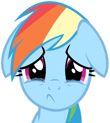 Size: 2317x2589 | Tagged: safe, artist:iamthegreatlyra, imported from derpibooru, rainbow dash, pegasus, pony, season 2, the super speedy cider squeezy 6000, bust, crying, cute, dashabetes, female, floppy ears, frown, high res, mare, sad, sadorable, simple background, solo, transparent background, vector