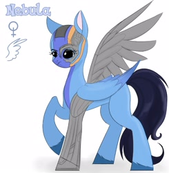 Size: 1569x1600 | Tagged: safe, artist:shamone, imported from derpibooru, alien, cyborg, pegasus, pony, female, g5, guardians of the galaxy, mare, marvel, nebula, nebula (marvel), ponified, reference