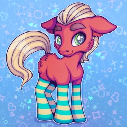 Size: 2048x2048 | Tagged: safe, artist:chocchippony, imported from derpibooru, sprout cloverleaf, earth pony, pony, clothes, cute, g5, high res, my little pony: a new generation, socks, solo