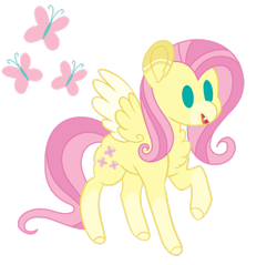 Size: 1920x1838 | Tagged: safe, artist:teal-quil, imported from derpibooru, fluttershy, pony, base used, chibi, colored wings, fangs, implied flutterbat, simple background, solo, transparent background, two toned wings, wings
