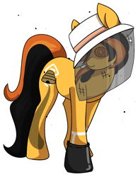 Size: 1387x1775 | Tagged: safe, artist:lilithgalac, imported from derpibooru, oc, oc only, oc:bee kind, bee, earth pony, insect, pony, beekeeper, clothes, gloves, hat, mesh, simple background, solo, transparent background, unusual pupils