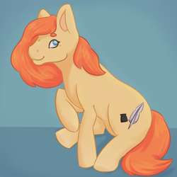 Size: 3800x3800 | Tagged: safe, artist:nightraven393, imported from derpibooru, oc, oc only, pony, cute, female, full body, high res, nightraven393, quill, solo