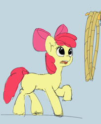 Size: 646x792 | Tagged: safe, artist:pabbley, imported from derpibooru, apple bloom, earth pony, pony, female, filly, rope, solo