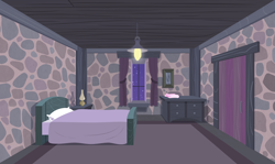 Size: 2346x1395 | Tagged: safe, artist:culu-bluebeaver, imported from derpibooru, comic:the newcomer, background, bed, door, lamp, no pony, our town, starlight's room, vector, window