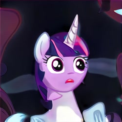 Size: 1024x1024 | Tagged: safe, imported from twibooru, twilight sparkle, image, needs more jpeg, this pony does not exist