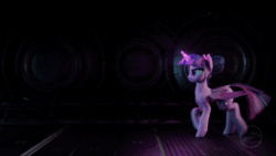 Size: 1280x720 | Tagged: safe, artist:valiant studios, imported from derpibooru, oc, oc only, oc:dr. scio (dimensional shift), oc:midnight (dimensional shift), oc:twilight (dimensional shift), alicorn, 3d, alicorn oc, animated, blender, dimensional shift, eyebrows, game:dimensional shift, horn, o.o, webm, wings
