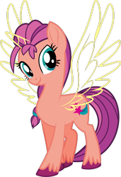 Size: 1637x2392 | Tagged: safe, anonymous artist, derpibooru exclusive, imported from derpibooru, sunny starscout, alicorn, earth pony, pony, spoiler:my little pony: a new generation, .svg available, artificial wings, augmented, cardboard twilight, eyelashes, female, g5, happy birthday mlp:fim, horn, magic, magic wings, mare, mlp fim's eleventh anniversary, my little pony: a new generation, princess sunny starscout, race swap, simple background, smiling, solo, sunnycorn, svg, transparent background, unshorn fetlocks, vector, wings