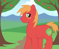 Size: 6000x5000 | Tagged: artist needed, safe, imported from derpibooru, big macintosh, earth pony, pony, apple, apple tree, male, missing accessory, solo, stallion, tree