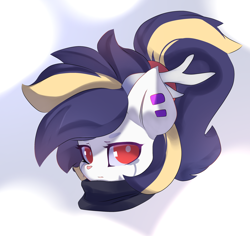 Size: 2400x2264 | Tagged: safe, artist:jfrxd, imported from derpibooru, oc, oc only, oc:miki, deer, pony, antlers, bust, high res, looking at you, portrait, red eyes, solo, white pupils