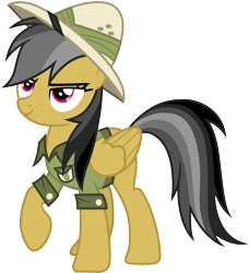 Size: 3000x3294 | Tagged: safe, artist:cloudy glow, imported from derpibooru, daring do, pegasus, pony, daring doubt, .ai available, clothes, female, hat, high res, mare, raised hoof, simple background, solo, transparent background, vector