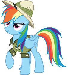 Size: 3000x3294 | Tagged: safe, artist:cloudy glow, artist:yanoda, imported from derpibooru, rainbow dash, pegasus, pony, daring doubt, .ai available, clothes, cutie mark, female, hat, high res, mare, raised hoof, simple background, solo, transparent background, vector