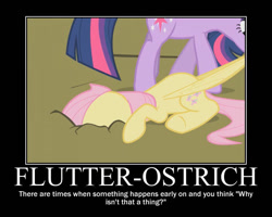 Size: 750x600 | Tagged: safe, artist:crossoverprincess, edit, edited screencap, imported from derpibooru, screencap, fluttershy, twilight sparkle, pegasus, pony, unicorn, dragging, female, motivational poster, unicorn twilight